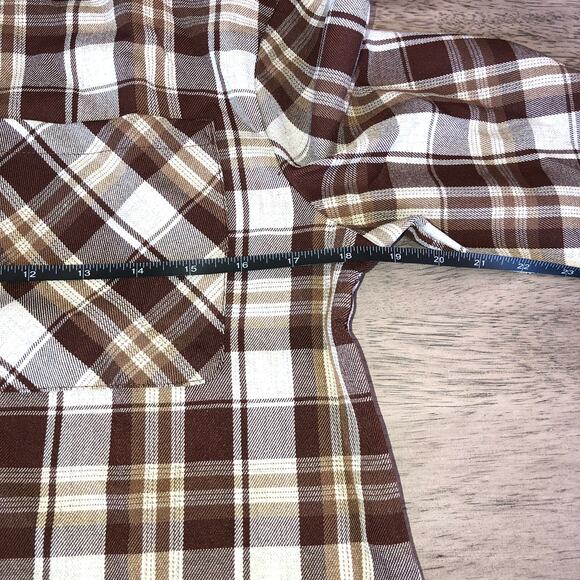 Glamorous Brown Plaid Button Down Shirt - 4 - Picture 4 of 8